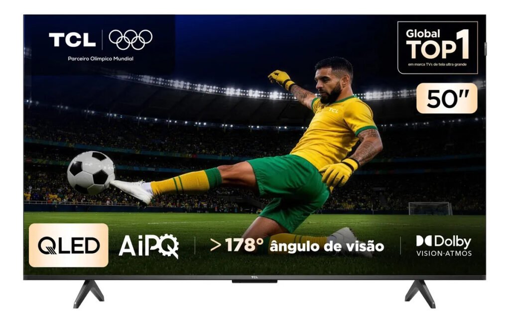 Smart TV TCL 55" QLED 4K Google TV 144Hz Dolby Atmos