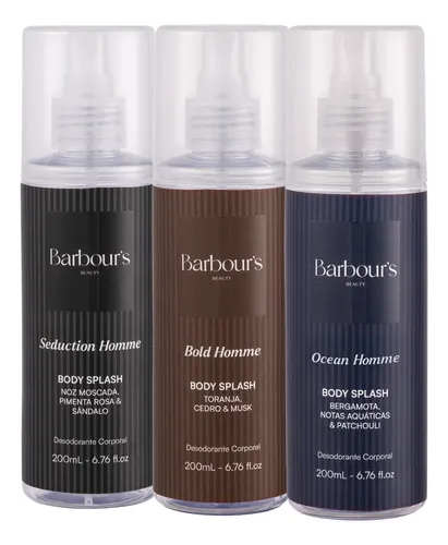 Kit 3 Body Splash Barbours 200ml