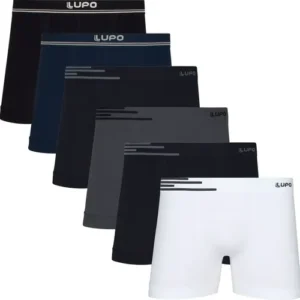 Kit 6 Cuecas Lupo Boxer Sem Costura